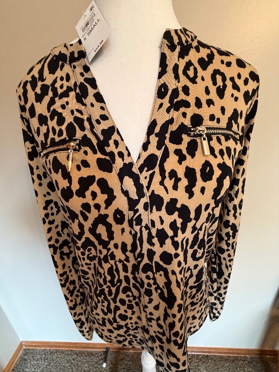 JM Collection Tops - Leopard Blouse, XS